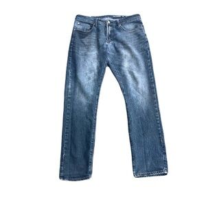Men's Straight-Leg Jeans in Distressed Blue